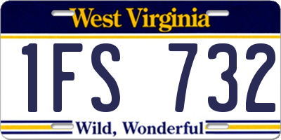 WV license plate 1FS732