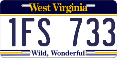 WV license plate 1FS733