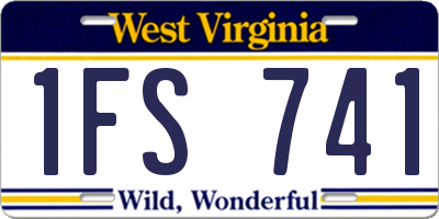 WV license plate 1FS741