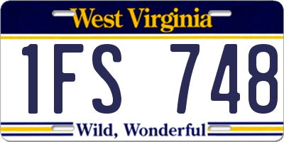 WV license plate 1FS748