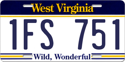 WV license plate 1FS751