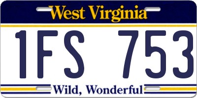 WV license plate 1FS753