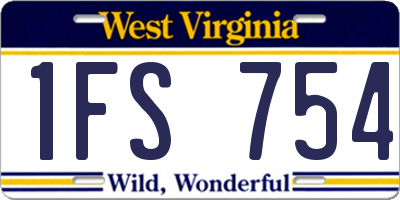 WV license plate 1FS754