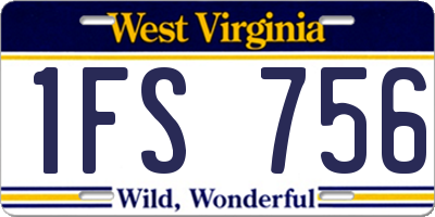 WV license plate 1FS756