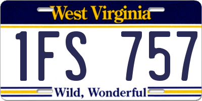 WV license plate 1FS757