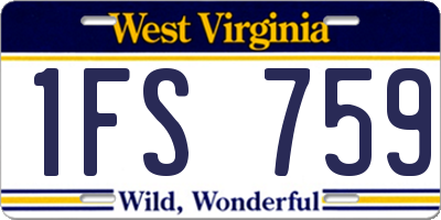 WV license plate 1FS759