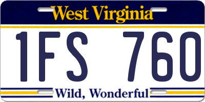 WV license plate 1FS760