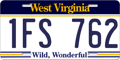 WV license plate 1FS762