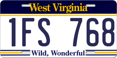 WV license plate 1FS768