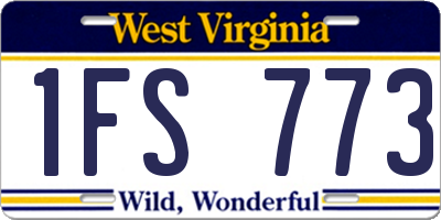 WV license plate 1FS773