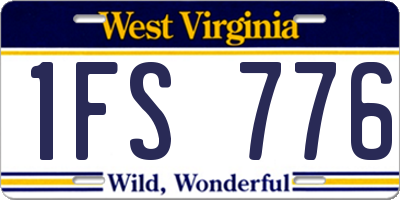 WV license plate 1FS776