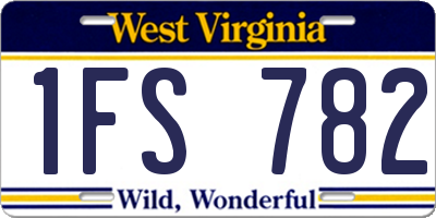 WV license plate 1FS782