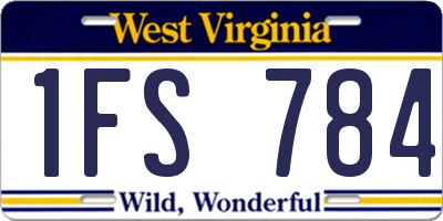 WV license plate 1FS784