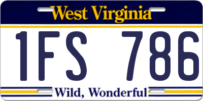 WV license plate 1FS786