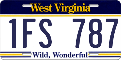 WV license plate 1FS787