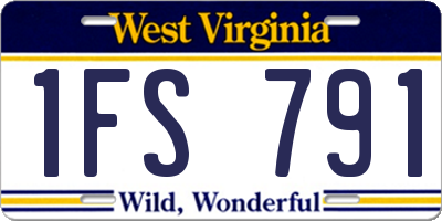 WV license plate 1FS791