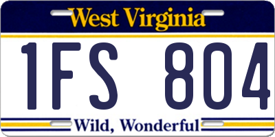WV license plate 1FS804