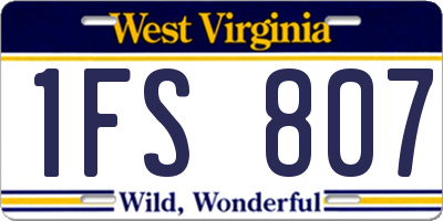 WV license plate 1FS807