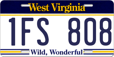 WV license plate 1FS808