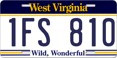 WV license plate 1FS810