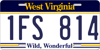 WV license plate 1FS814