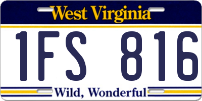WV license plate 1FS816