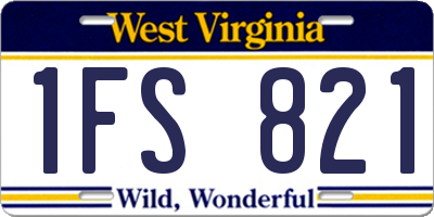 WV license plate 1FS821