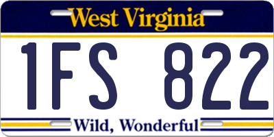 WV license plate 1FS822