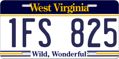 WV license plate 1FS825