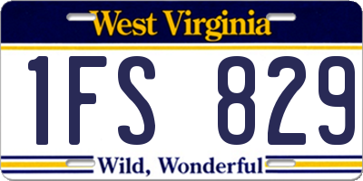 WV license plate 1FS829