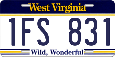 WV license plate 1FS831