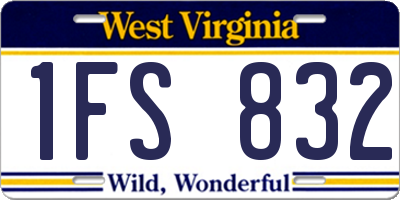 WV license plate 1FS832