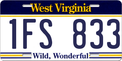 WV license plate 1FS833
