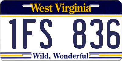 WV license plate 1FS836