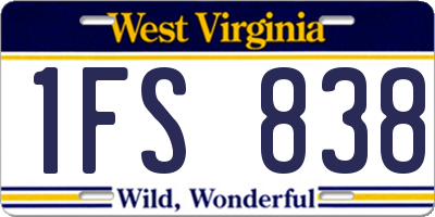 WV license plate 1FS838