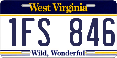 WV license plate 1FS846
