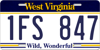 WV license plate 1FS847