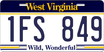 WV license plate 1FS849