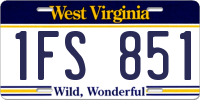 WV license plate 1FS851