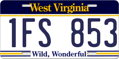 WV license plate 1FS853