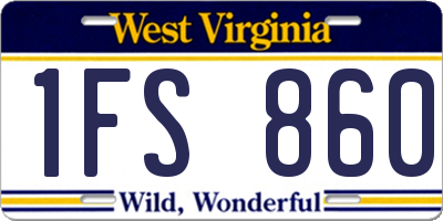 WV license plate 1FS860