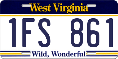 WV license plate 1FS861