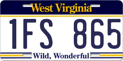 WV license plate 1FS865