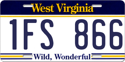 WV license plate 1FS866