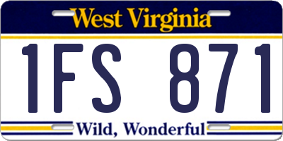 WV license plate 1FS871