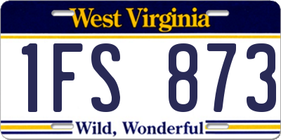 WV license plate 1FS873