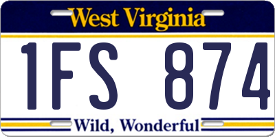WV license plate 1FS874