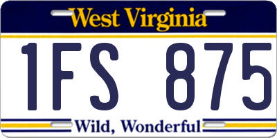 WV license plate 1FS875
