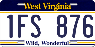WV license plate 1FS876