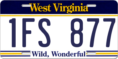 WV license plate 1FS877